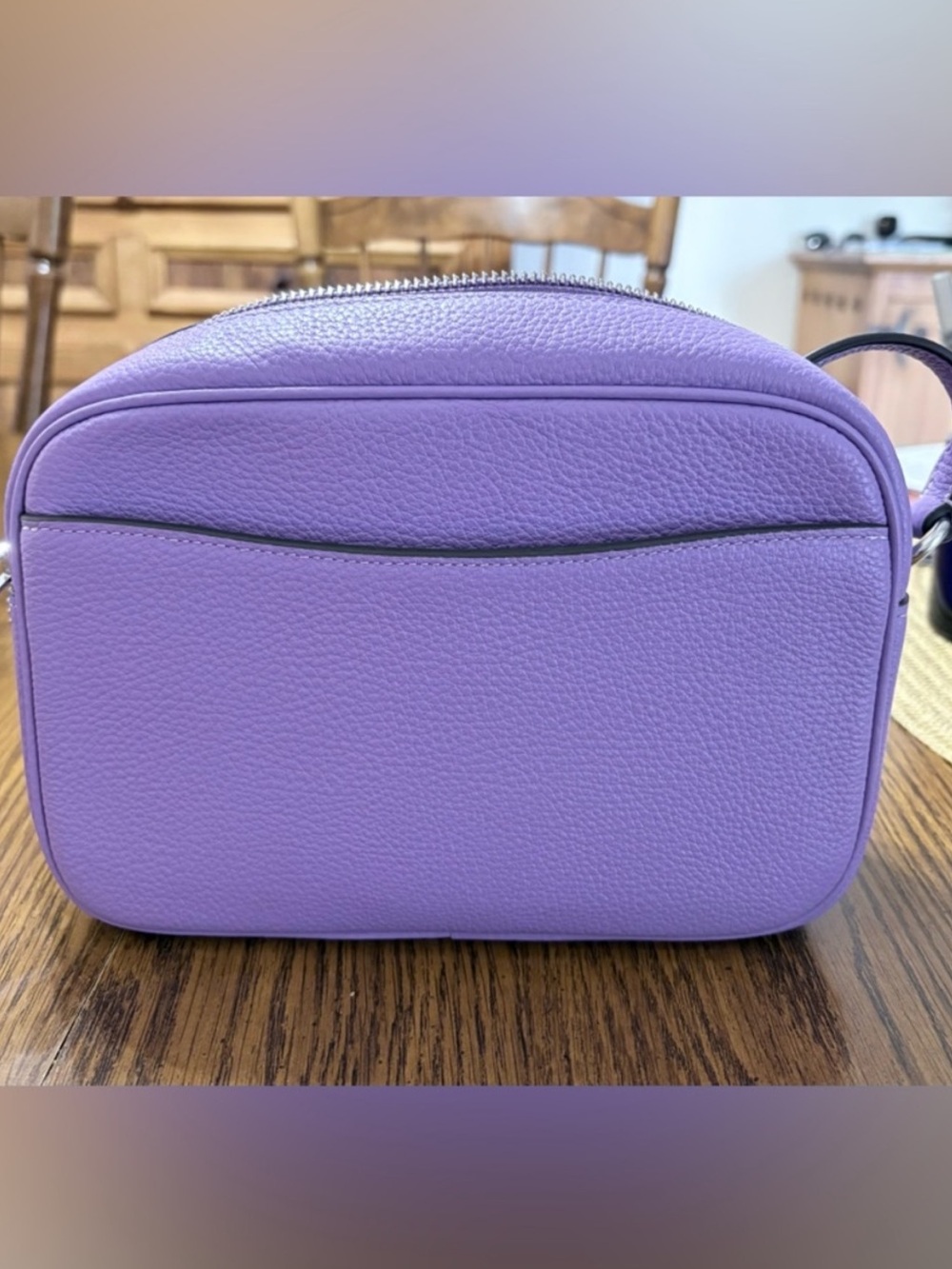 NWOT Coach Purple Pebbled Leather Crossbody Camera Bag w/ Floral Card Case - Picture 3 of 3